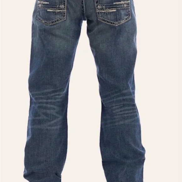 Ariat Men's Straight M5 Fit Denim Jeans - Faded Blue - Picture 2 of 5